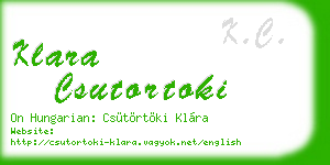 klara csutortoki business card