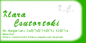 klara csutortoki business card